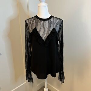 RW&CO Elegant Black Lace Blouse - Size XS - FREE SHIPPING on Bundles $85+